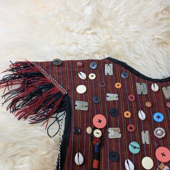 Traditional Vintage Turkmen Nomad child ceremonial dress & vest - Picture 10 of 14